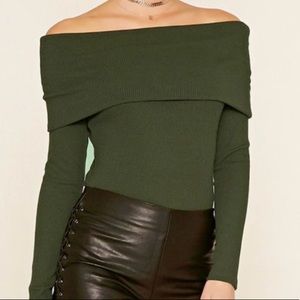 Forever 21 off the shoulder long sleeve